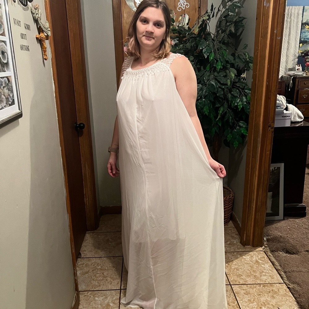 Plus size white gown